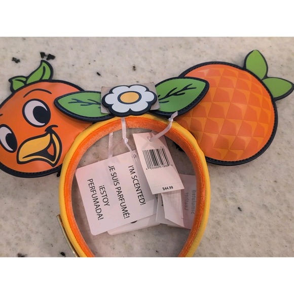 Disney Loungefly 2025 Epcot Flower & Garden Scented Orange Bird Ears Headband - Picture 4 of 6